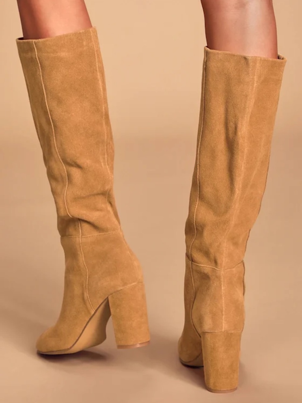 Krafty Honey Brown Suede Leather Knee High Boots - Suede Mars - Picture 5 of 5
